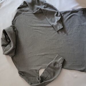 Womens Eddie Bauer Top,Loosw Long Neck,New With Tags,Grey,XS, Waffle Knit!